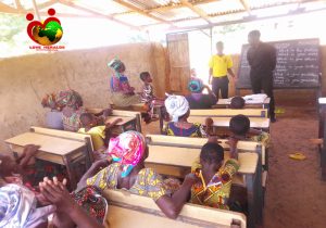 A fellowship meeting in one of the church buildings in Northern Ghana community