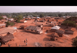 Aerial view of one community in Northern Ghana